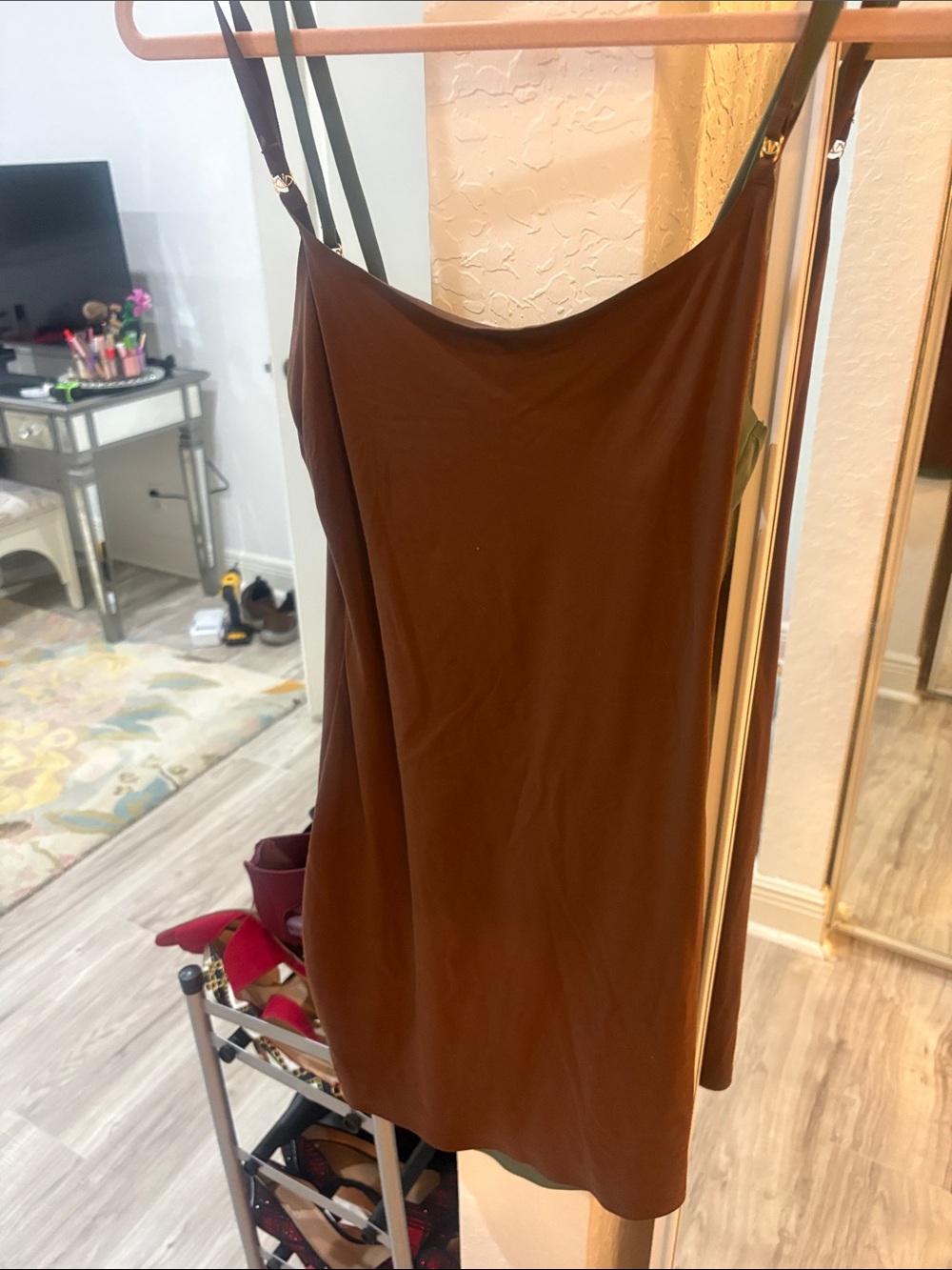 Brown Slip with Adjustable Straps